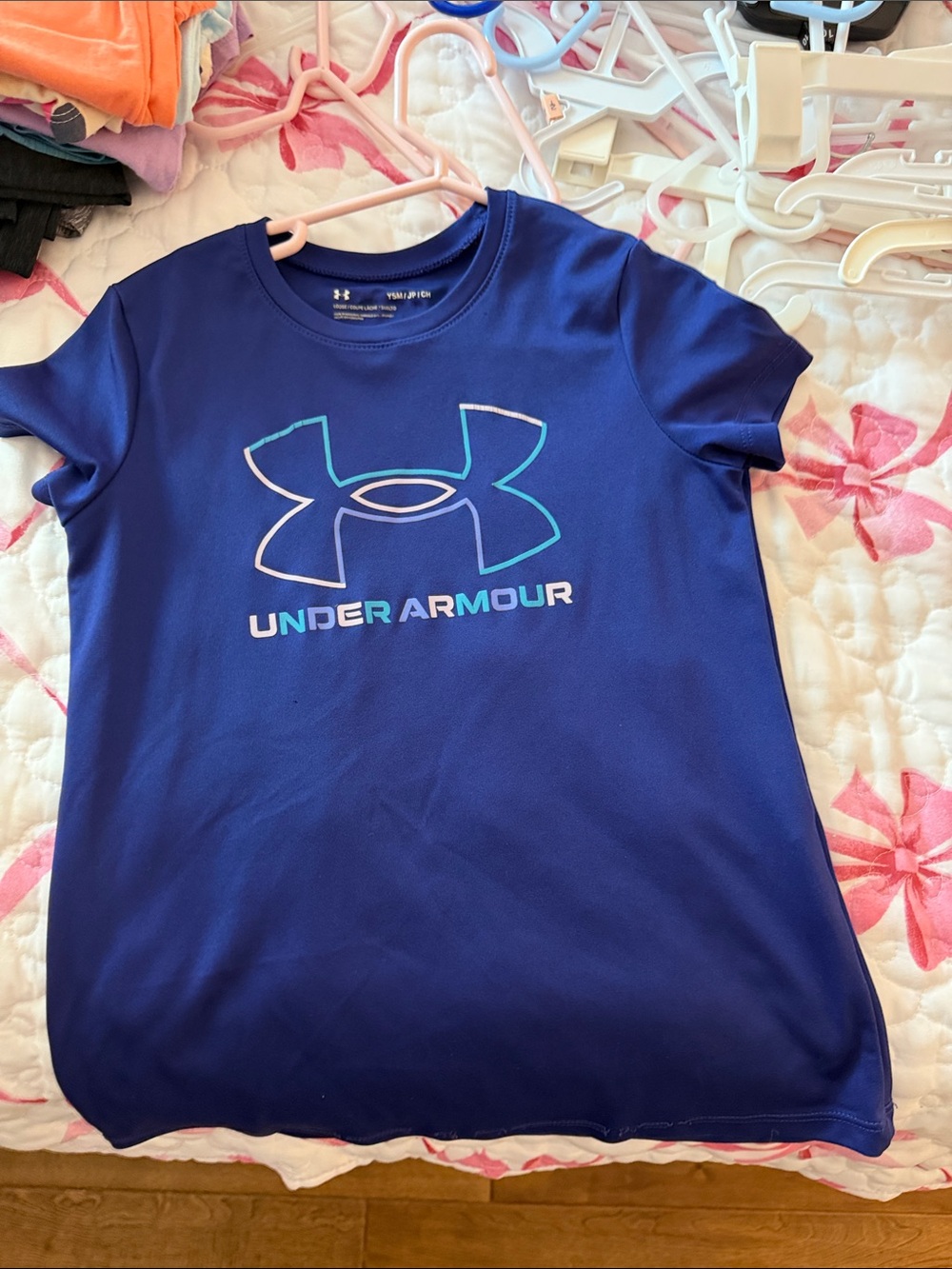 Under Armour Girls Royal Blue Logo Performance Tee